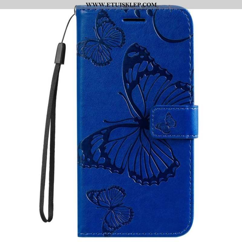Etui Folio do OnePlus Nord 2T 5G z Łańcuch Motyle Z Posiadaczem Karty Smyczy
